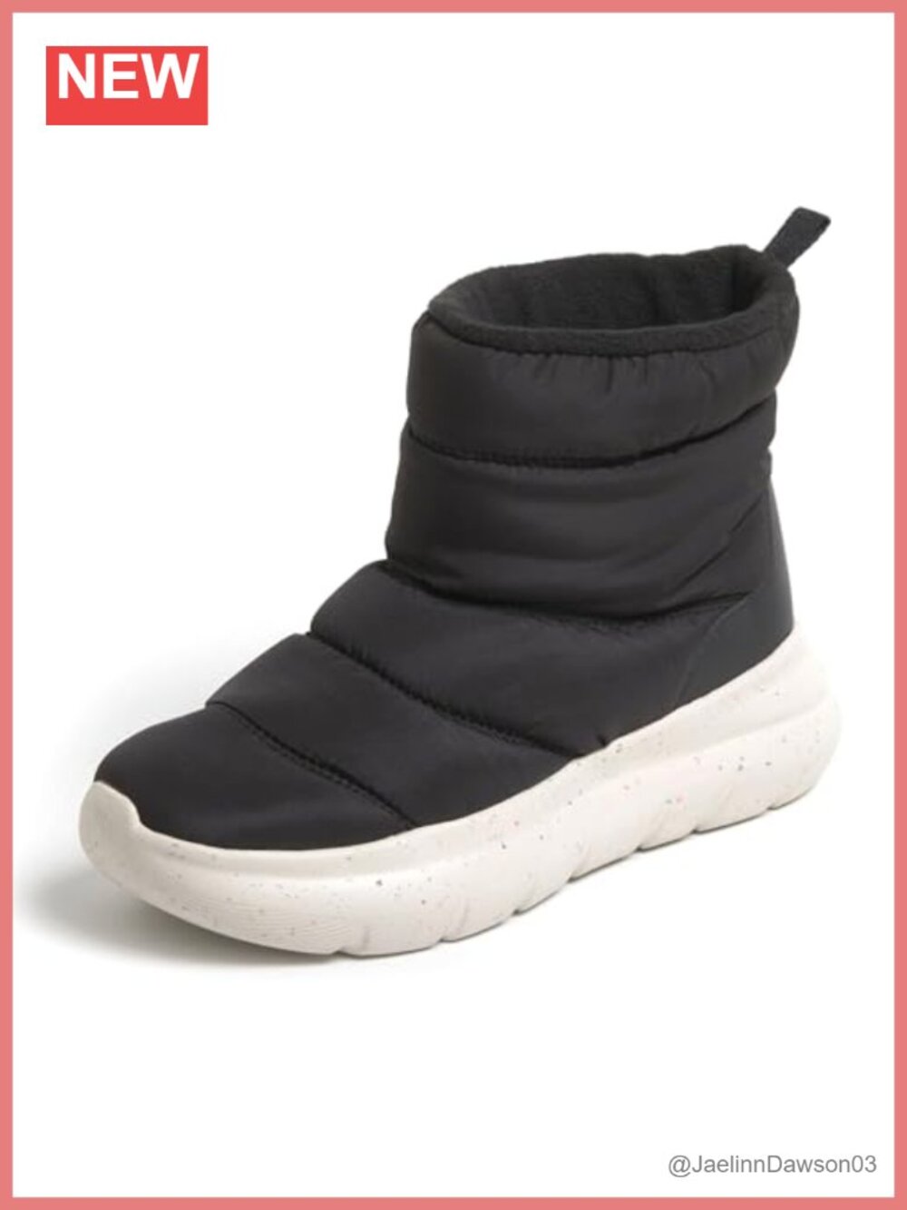Puffy Nylon Mid-Calf Slip-In Bootie with Fleece Lining & Energy Return